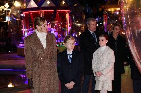 NO TABLOIDS - Royals at Christmas Lights Inauguration - Monaco