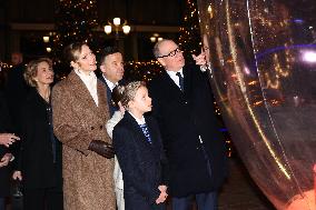 NO TABLOIDS - Royals at Christmas Lights Inauguration - Monaco
