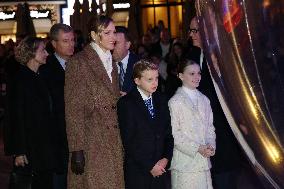 NO TABLOIDS - Royals at Christmas Lights Inauguration - Monaco