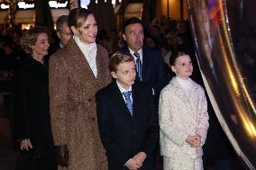 NO TABLOIDS - Royals at Christmas Lights Inauguration - Monaco