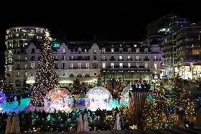 NO TABLOIDS - Royals at Christmas Lights Inauguration - Monaco