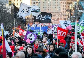 Rally Against Quebec Government Policies - Montreal