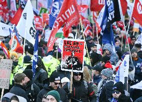 Rally Against Quebec Government Policies - Montreal