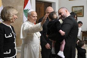 Pope Leo XIV Meets Lebanon's President Joseph Aoun - Beirut