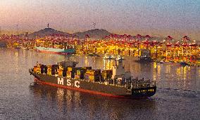 Yangshan Deepwater Port Container Terminal in Shanghai