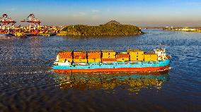 Yangshan Deepwater Port Container Terminal in Shanghai
