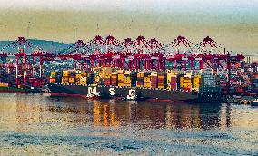 Yangshan Deepwater Port Container Terminal in Shanghai