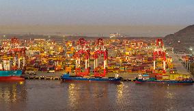 Yangshan Deepwater Port Container Terminal in Shanghai