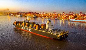 Yangshan Deepwater Port Container Terminal in Shanghai