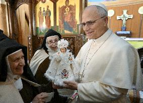 Pope Leo XIV Visits Carmelite Sisters In Harissa - Lebanon