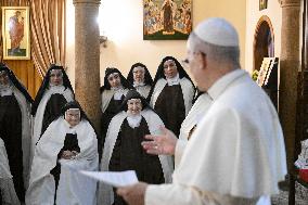 Pope Leo XIV Visits Carmelite Sisters In Harissa - Lebanon
