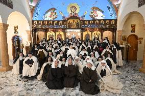 Pope Leo XIV Visits Carmelite Sisters In Harissa - Lebanon