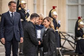 Macron And Zelensky After Meeting - Paris