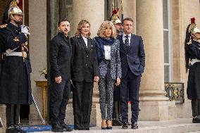 Macron And Zelensky After Meeting - Paris