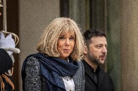 Macron And Zelensky After Meeting - Paris