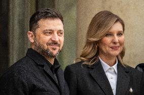 Macron And Zelensky After Meeting - Paris