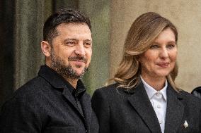 Macron And Zelensky After Meeting - Paris