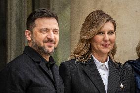 Macron And Zelensky After Meeting - Paris