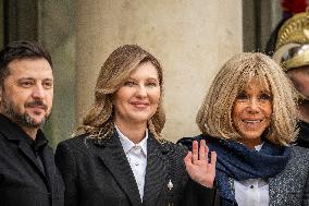 Macron And Zelensky After Meeting - Paris