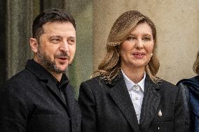 Macron And Zelensky After Meeting - Paris