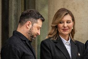 Macron And Zelensky After Meeting - Paris