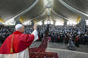 Pope Leo XIV Meets Religious at the Shrine of Our Lady of Lebanon - Lebanon