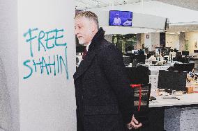 Italian Minister of Culture Visits La Stampa After The Attack - Turin