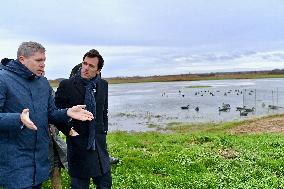 Mathieu Lefevre On A Ministerial Visit To Merville-Franceville - France