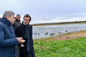 Mathieu Lefevre On A Ministerial Visit To Merville-Franceville - France