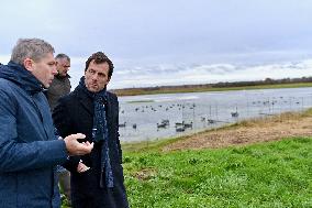 Mathieu Lefevre On A Ministerial Visit To Merville-Franceville - France