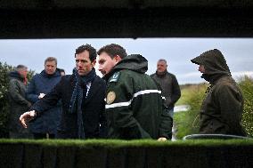 Mathieu Lefevre On A Ministerial Visit To Merville-Franceville - France
