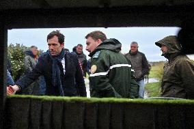 Mathieu Lefevre On A Ministerial Visit To Merville-Franceville - France