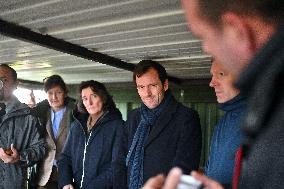 Mathieu Lefevre On A Ministerial Visit To Merville-Franceville - France