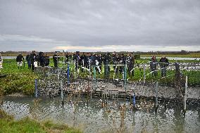 Mathieu Lefevre On A Ministerial Visit To Merville-Franceville - France