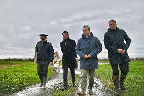 Mathieu Lefevre On A Ministerial Visit To Merville-Franceville - France