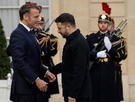President Macron Welcomes President Zelensky - Paris