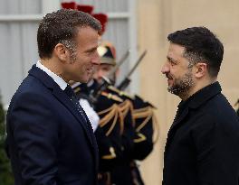 President Macron Welcomes President Zelensky - Paris