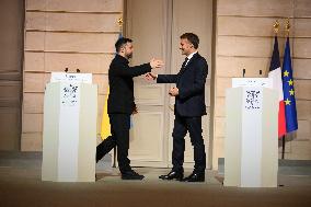 Macron and Zelensky Press Conference - Paris