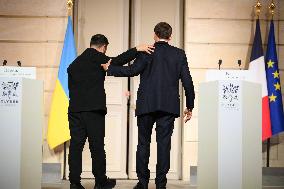 Macron and Zelensky Press Conference - Paris