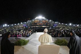 Pope Leo XIV Meets With Young People in Bkerke - Lebanon