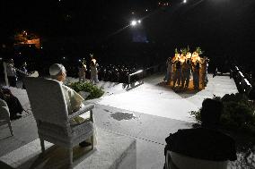 Pope Leo XIV Meets With Young People in Bkerke - Lebanon