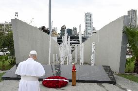 Pope Leo XIV Leads Silent Prayer at Beirut Port Blast Site - Lebanon