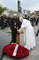 Pope Leo XIV Leads Silent Prayer at Beirut Port Blast Site - Lebanon