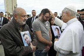 Pope Leo XIV Leads Silent Prayer at Beirut Port Blast Site - Lebanon