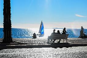 Illustration - South of France During Christmas Season