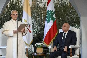 Pope Leo XIV At Farewell Ceremony at Beirut Airport - Lebanon