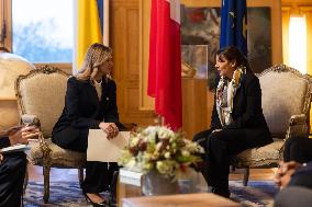 Anne Hidalgo Meets Olena Zelenska at Paris City Hall - Paris