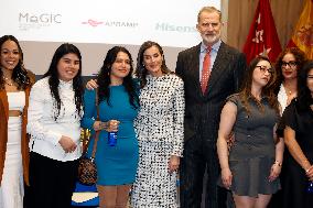 Royal Couple Meet With 15 Women Survivors Of Human Trafficking - Madrid