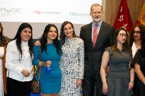 Royal Couple Meet With 15 Women Survivors Of Human Trafficking - Madrid