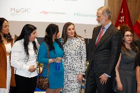 Royal Couple Meet With 15 Women Survivors Of Human Trafficking - Madrid